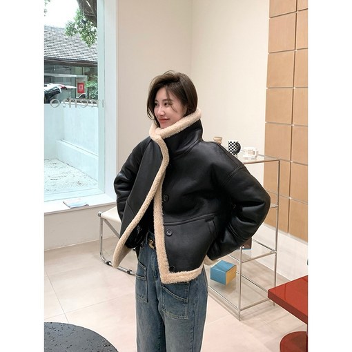 양가죽무스탕 여성 램스킨 양털 리얼 양모 숏무스탕 자켓