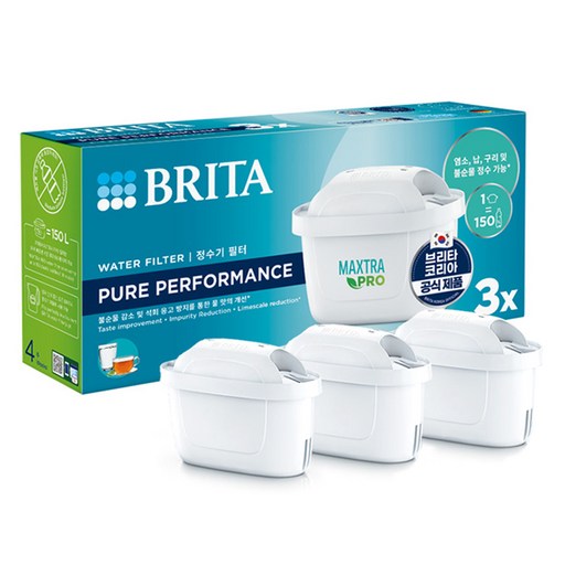 막스트라 프로 퓨어 퍼포먼스 3입 브리타 정수기 필터 최고의 정수기 필터 선택