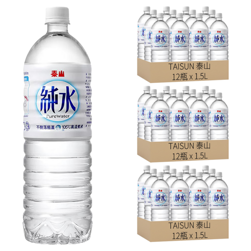 TAISUN 泰山 純水, 36瓶, 1500ml