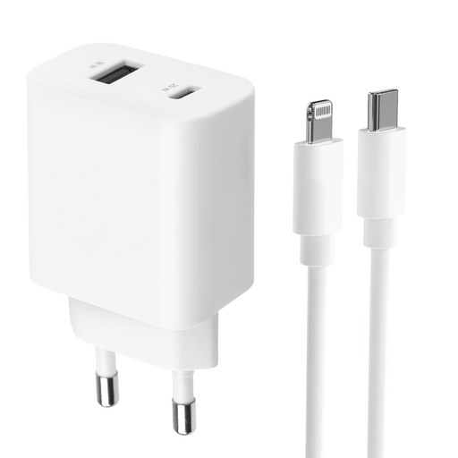 모잇 PD25W 2포트 PPS 초고속충전기와 8핀 라이트닝 아이폰 케이블 1.3m 완벽 조합으로 빠르게 충전하세요