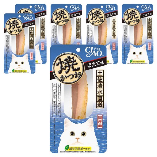 INABA CIAO 啾嚕 鰹魚燒魚柳條, 干貝風味, 25g, 6包