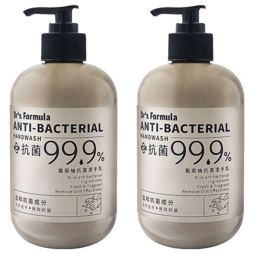 台塑生醫 Dr's Formula 葡萄柚 抗菌潔手乳, 400g, 2瓶