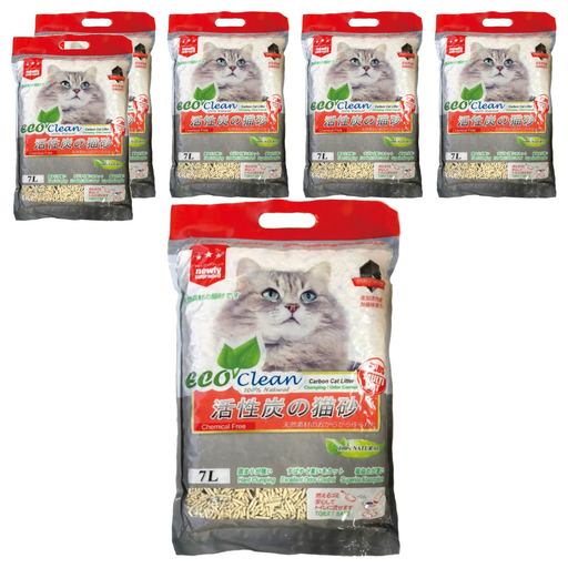 ECO Clean 豆腐貓砂, 6袋, 7L, 活性碳