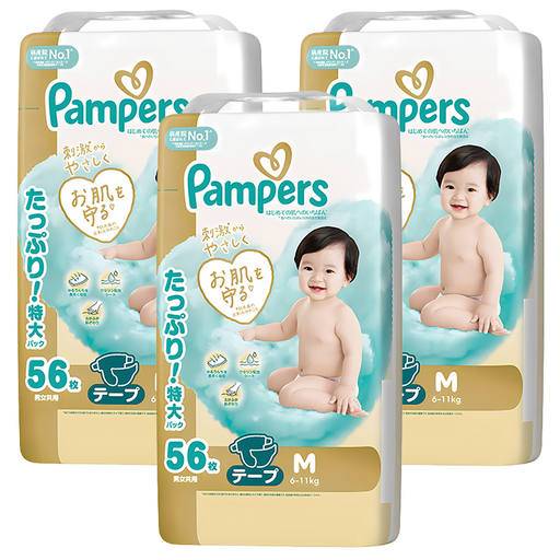 Pampers 幫寶適 日本境內版 黏貼型尿布 6~11kg, M, 168片