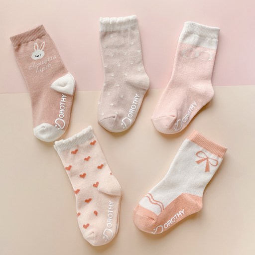 cocoB Dorothy 孩童印花中筒襪 5雙組