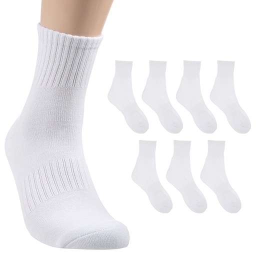 베이스알파에센셜 남성용 스포츠 파일 쿠션 중목 양말 8켤레