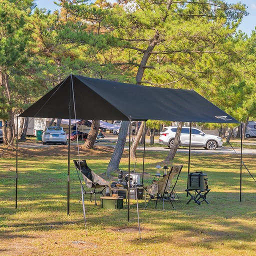 브리즈문 4중 블랙코팅 립스탑 300D 렉타 타프 그늘막  전용가방 세트