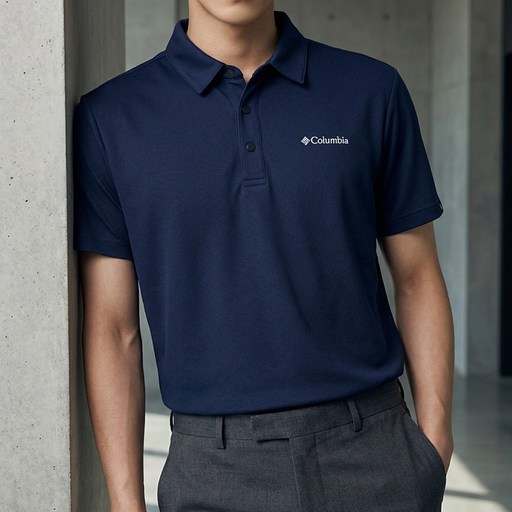 Columbia 哥倫比亞 男女通用短袖Polo衫 C62YMG601, 海軍藍