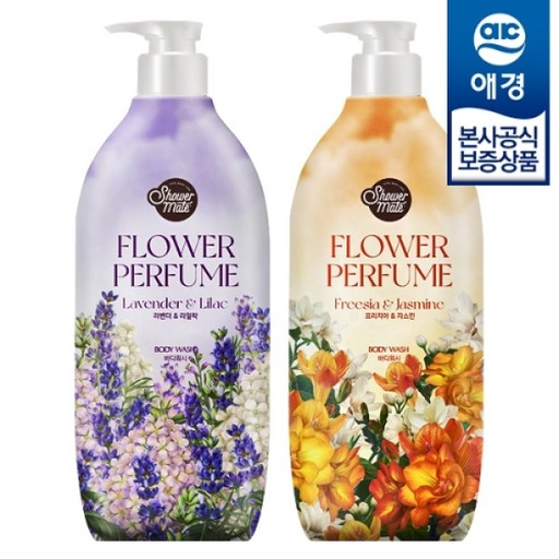 애경 샤워메이트 퍼퓸 플라워 바디워시 900g x2개 900ml 2개 900g x2개 900ml 2개