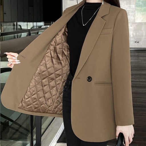 COSYEVNO 겨울 안감패딩 정장 코트 패션 캐주얼 루즈핏 여성 면접 오피스룩 재킷 xz3519