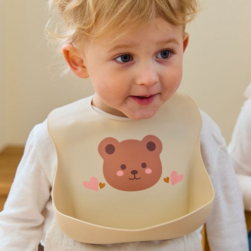 따블리에 실리콘 아기 턱받이 이유식용 자기주도 방수 포켓형