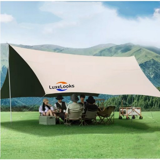 LuxeLooks 아웃도어 타프 방수 자외선 차단 휴대용 캠핑 천막  3x3cm