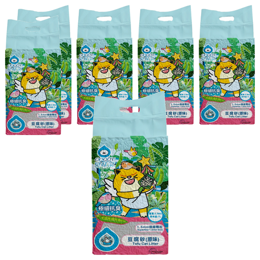 臭味滾 ODOUT 極細顆粒抗臭豆腐貓砂 1.5mm, 原味, 2.8kg, 6包