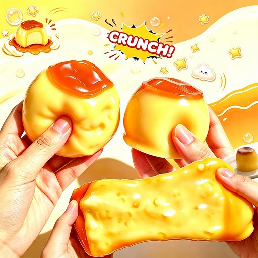 Zeviro 카라멜 푸딩 말랑이 크런치 슬랑이 스퀴시
