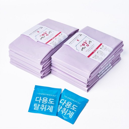 라벤더향 리필봉투 280공용 10개 + 다용도 탈취제 2매 매직캔 이지캔 호환