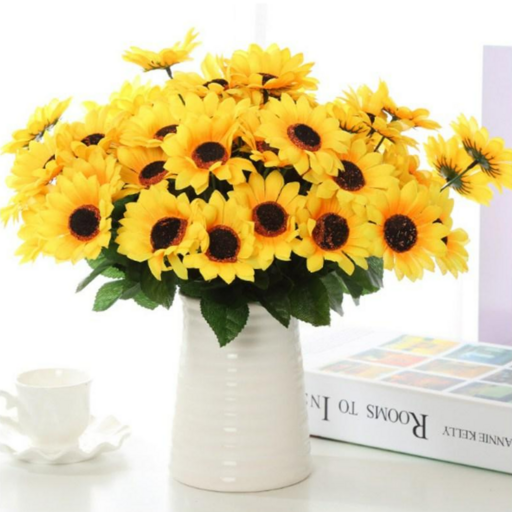 레디박스 해바라기꽃 21송이화이트 화병