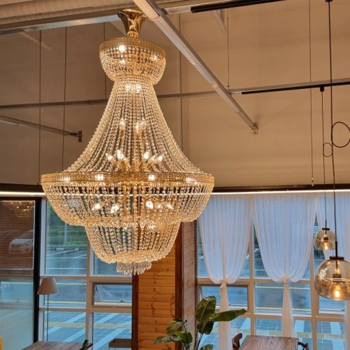JB그레이스33등 크리스탈샹들리에 조명 웨딩홀 호텔로비조명 전구별도