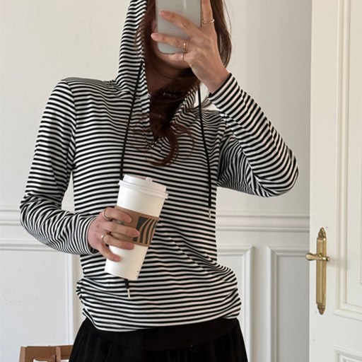 난닝구딘지보 레이어드단가라후드티