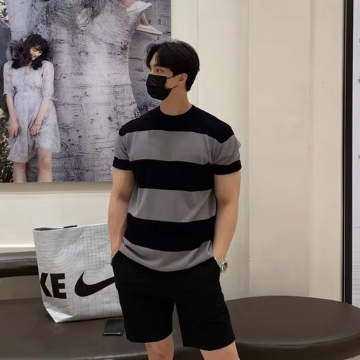 스타일닥터 남성 머슬핏 반팔  스탠다드 일상반팔 소프트 어깨넓 일상반팔 코디 상의 소프트