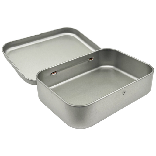 S051 화영제관 사각 경첩 틴케이스,대형 틴케이스, 미니 틴케이스, 원형 틴케이스, 철필통, 원통, 정리함 케이스, 틴케이스 쿠키, 철제 케이스, 50개, 은색