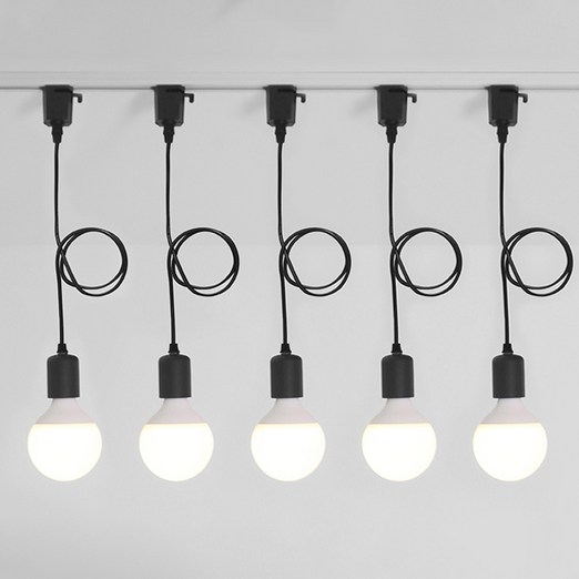 엔젤라이팅 볼소켓 펜던트 레일등기구 5p, 흑색, 5개