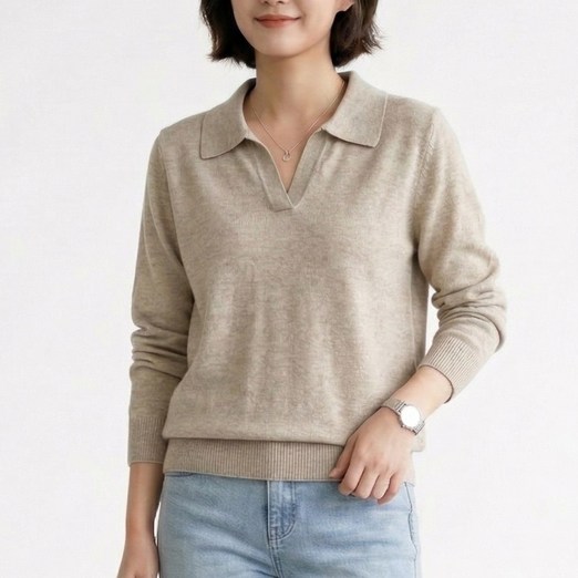 니드오브 여성 소프트 브이넥 카라 니트 티셔츠