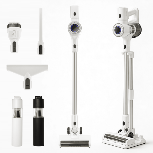 최신형 차이슨 무선 스틱 청소기 BLDC 흡입력 좋은 진공청소기  다양한 구성품  평생AS, 화이트