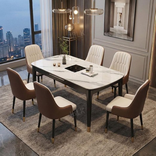 모듈리프 인덕션 식탁 확장형 세라믹 테이블 4인용, A 0.9m