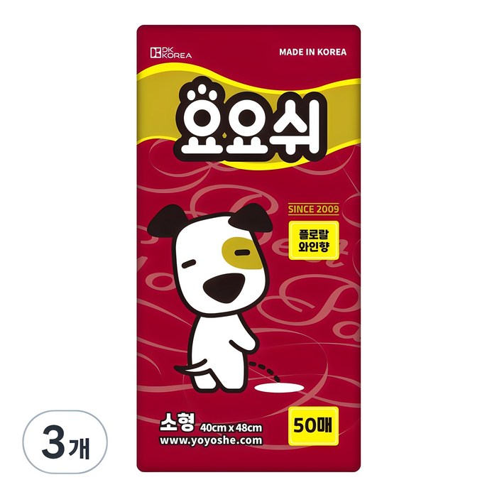 요요쉬 강아지 배변패드 와인 플로랄와인향