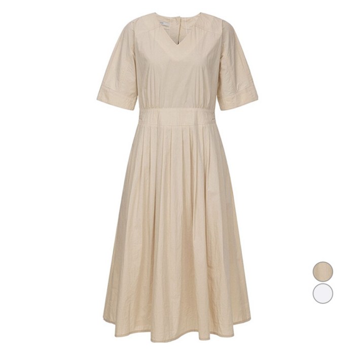 온앤온 여성용 클래식 핀턱 주름 롱 원피스 NEW3MO508