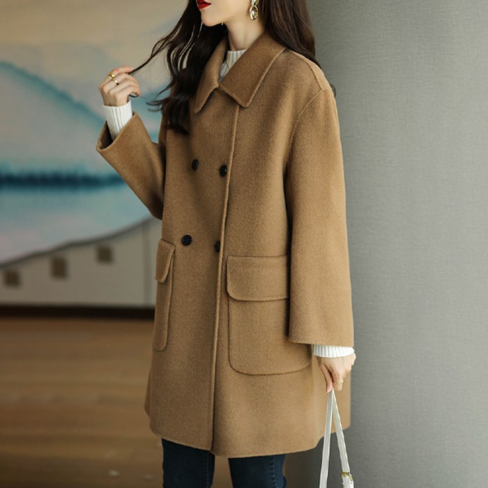 포플러앤씨 여성용 바콘 모직 더블 코트 포플러앤씨 여성용 바콘 모직 더블 코트