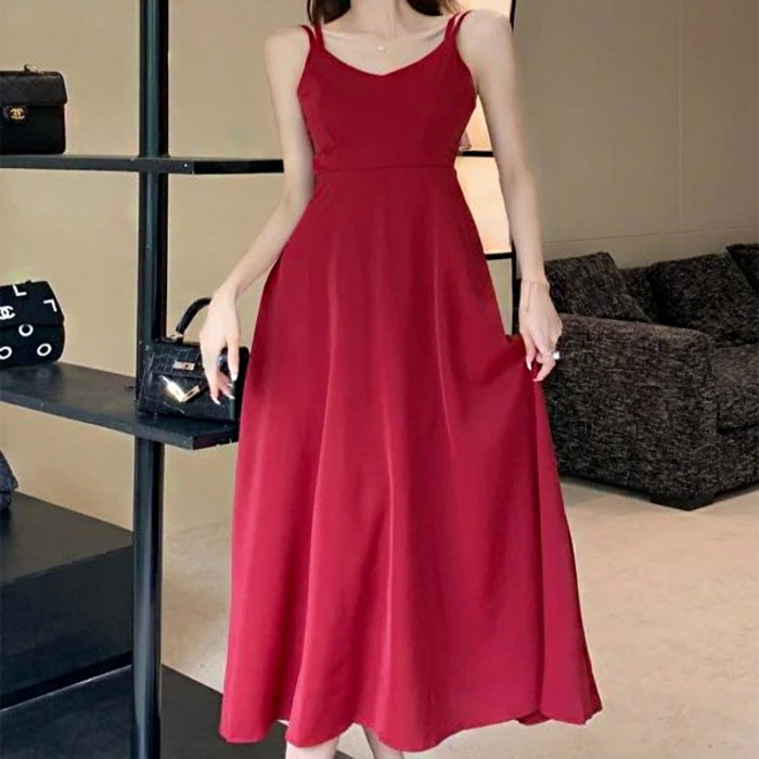 여성용 솔레일 슬림핏 라인 비치웨어 드레스