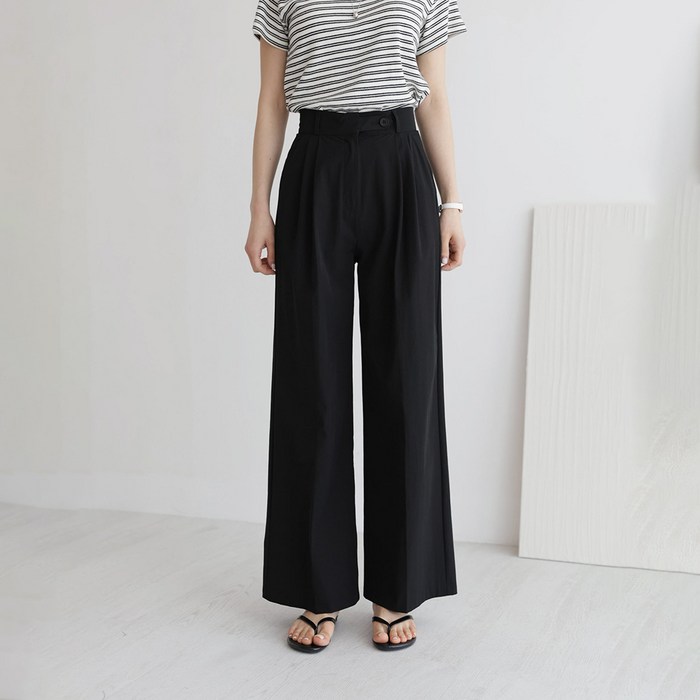 앤드스타일 여성용 숏기본롱 맞춤슬랙스No.7 와샤 여름 핀턱 와이드 슬랙스 롱기장 264494