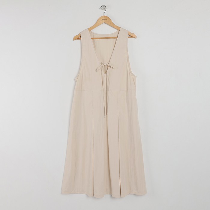 빼빼 여성용 브이넥 리본여밈 2WAY 뷔스티에 롱 원피스
