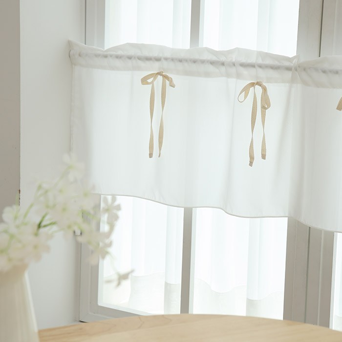 메종텍스타일 슈슈 쉬폰 가리개 바란스커튼 리본형