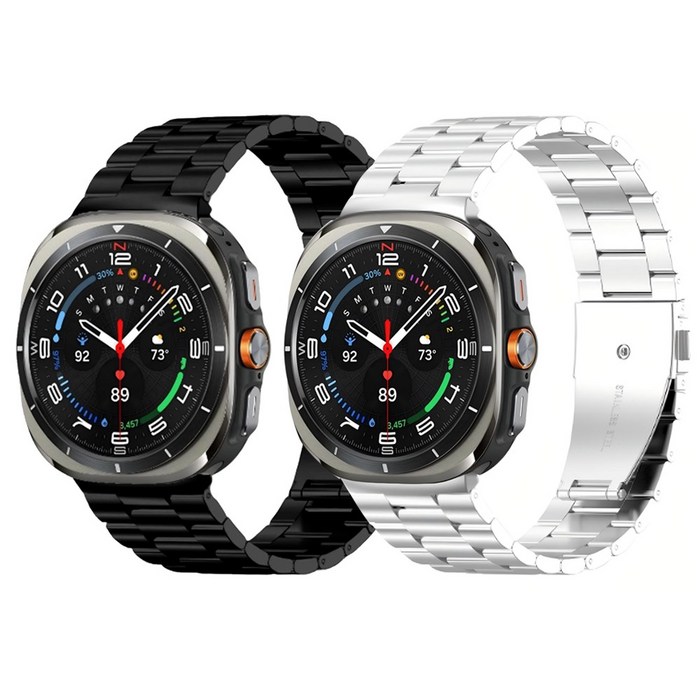 미소피아 갤럭시워치8 클래식 스트랩 호환 메탈 밴드, 실버