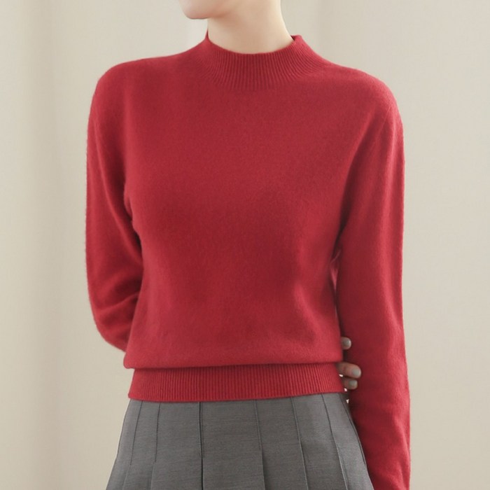 클레이스 울100 캐시미어 반폴라 하프터틀넥 니트