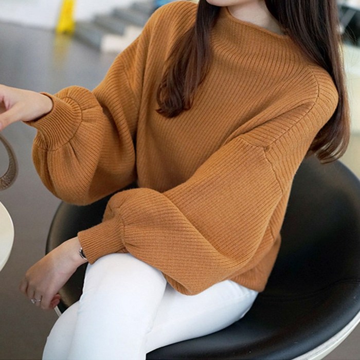모모클럽 루즈핏 반목폴라 시보리 볼륨 여성 니트 여자 스웨터 모모클럽 루즈핏 반목폴라 시보리 볼륨 여성 니트 여자 스웨터