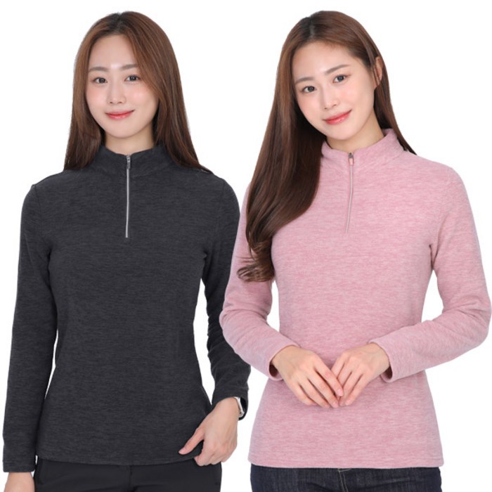 투엘라 11 여성 올데이 기모 스판 집업 티셔츠