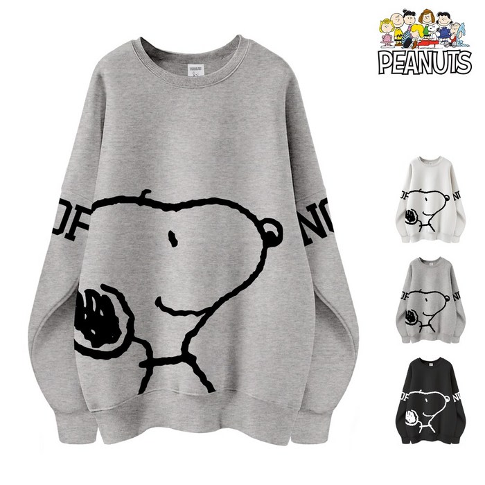 엠제이스타 피너츠 정품 여성 여자 커플룩 오버핏 스누피 맨투맨 티셔츠