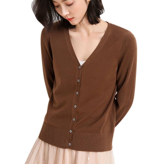 에쉬울프 여성용 데일리 간절기 니트 기본 가디건