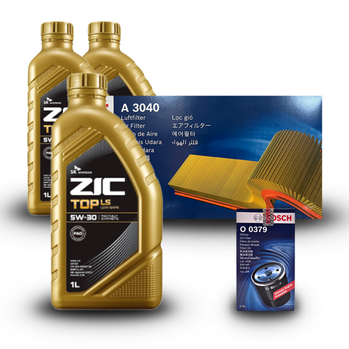 GV80 JX1 2.5터보 가솔린 엔진오일세트 SK 지크 탑 LS 5W30 ZIC TOP LS