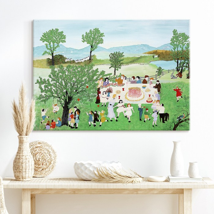 더 아트 컴퍼니 그랜마 모지스 모음전 따뜻 힐링 명화그림 액자 행복 그림 아이방 카페 홈데코 거실 사무실 매장 인테리어 50종 125, 4. GM생일케이크 더 아트 컴퍼니 그랜마 모지스 모음전 따뜻 힐링 명화그림 액자 행복 그림 아이방 카페 홈데코 거실 사무실 매장 인테리어 50종 125, 4. GM생일케이크