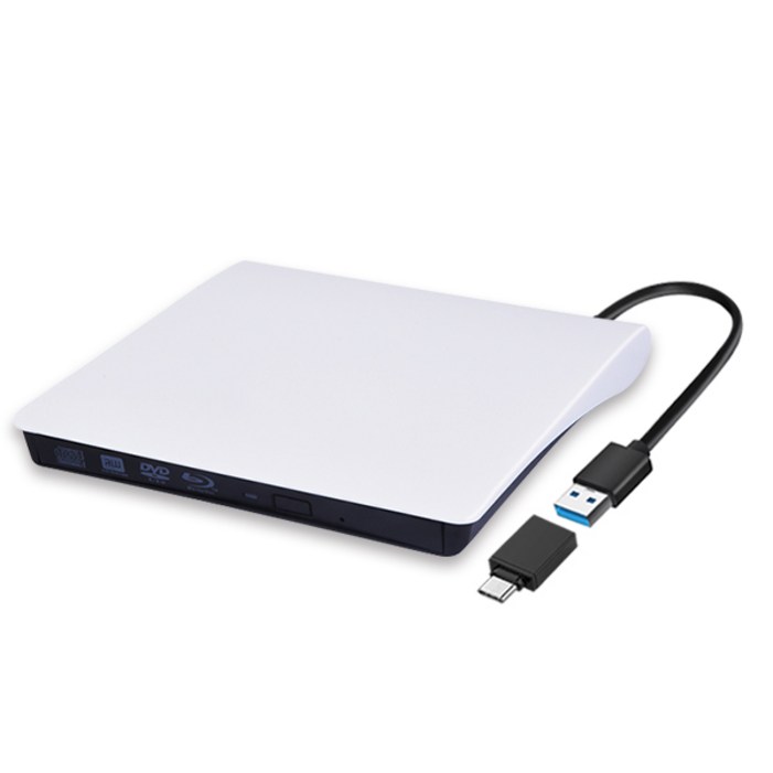 usb2tb 노트케이스 USB 3.0 DVD RW 멀티 외장형 ODD, NC-MULTI8X(화이트)