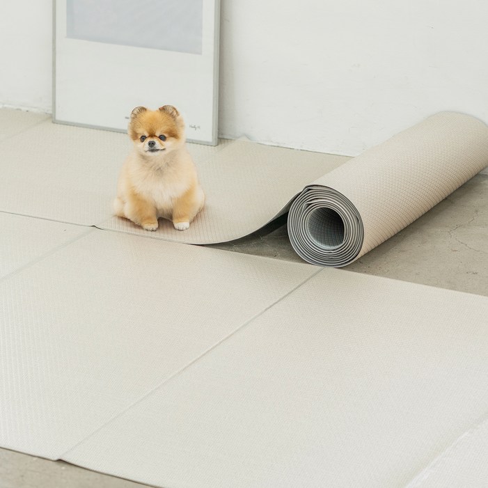 디팡 펫플레이 미끄럼방지 폴딩매트, 시크크리미, 1개