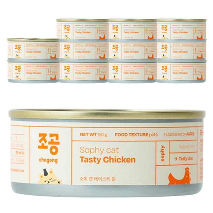 조공 소피 캣 테이스티 습식캔 12p, 닭, 90g, 1세트 조공 소피 캣 테이스티 습식캔 12p, 닭, 90g, 1세트