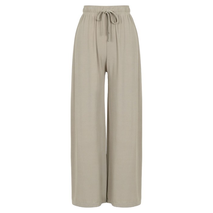 에이비플러스 여성용 밴딩 허리끈 주름 와이드 팬츠 LSZ5MP34