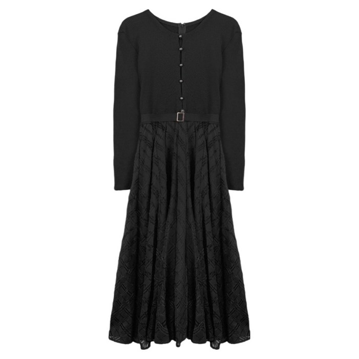 온앤온 여성용 니트 우븐믹스 원피스