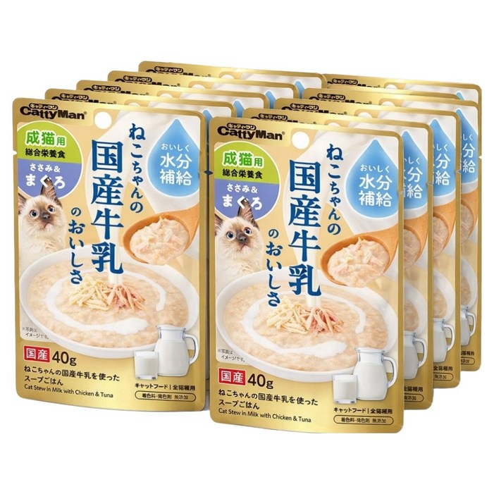 캐티맨 고양이 유당제로 스프맘마 간식, 40g, 10개, 혼합맛닭참치