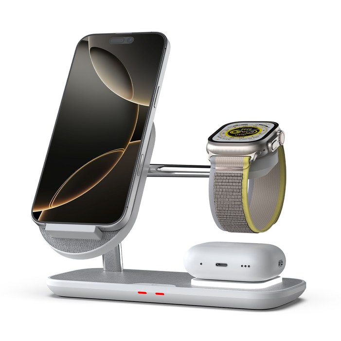 홈플래닛 4in1 듀얼코일 고속 무선충전 거치대 아이폰, 갤럭시 호환